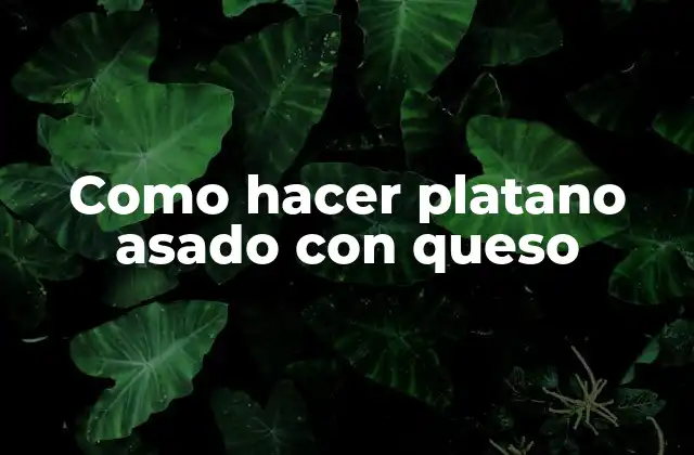 Como Hacer Platano Asado con Queso