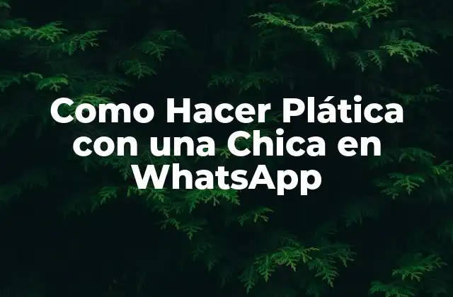 Como Hacer Plática con una Chica en Whatsapp