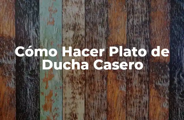 ¿Qué es un Plato de Ducha Casero y para Qué Sirve?