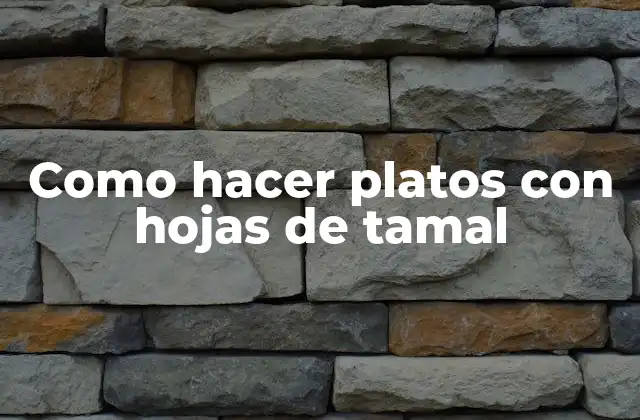 Como Hacer Platos con Hojas de Tamal