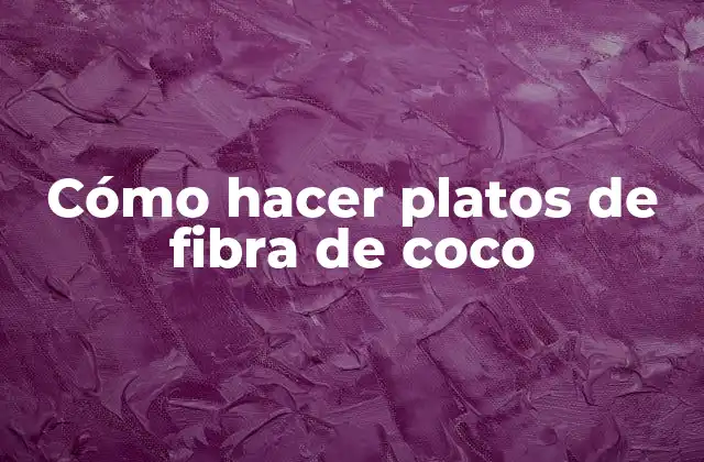 Cómo Hacer Platos de Fibra de Coco