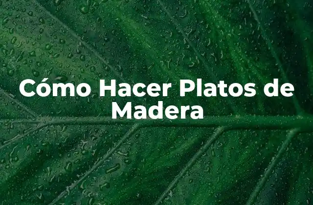 Cómo Hacer Platos de Madera