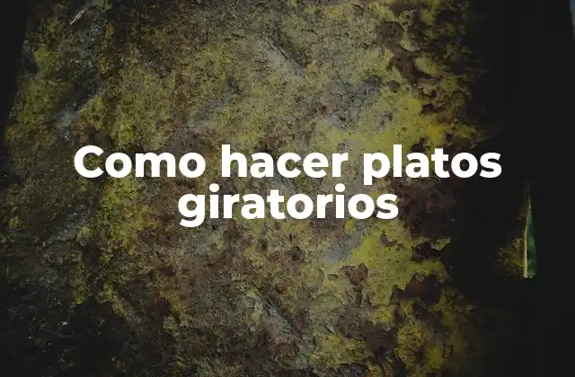 ¿Qué son los platos giratorios?
