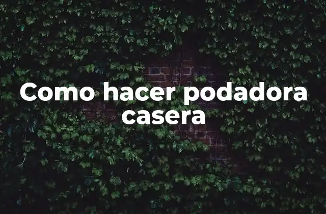 ¿Qué es una podadora casera y para qué sirve?