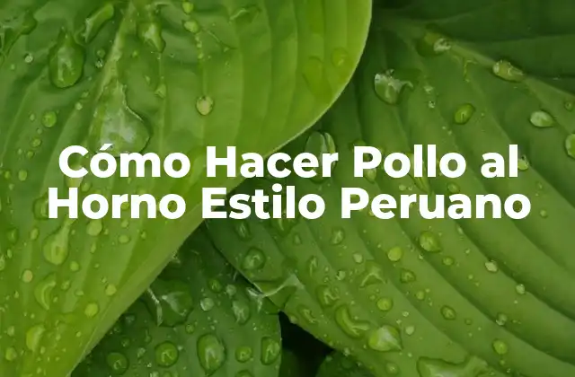 Cómo Hacer Pollo Al Horno Estilo Peruano