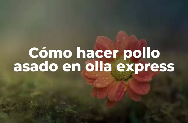 Cómo Hacer Pollo Asado en Olla Express