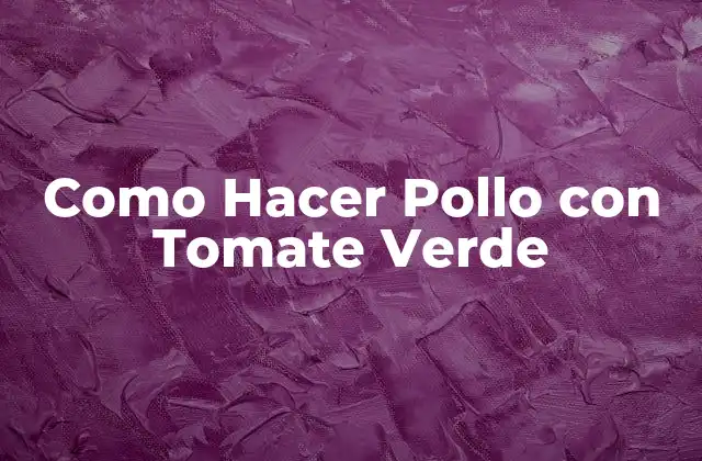 Como Hacer Pollo con Tomate Verde 2 ¿Qué es el Pollo con Tomate Verde?