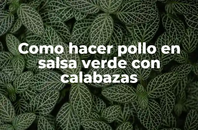 Pollo en salsa verde con calabazas: ¿Qué es y para qué sirve?
