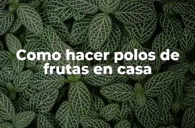 Como Hacer Polos de Frutas en Casa