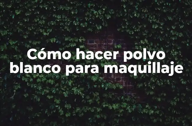 Cómo Hacer Polvo Blanco para Maquillaje 2 Cómo hacer polvo blanco para maquillaje