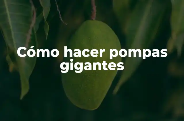 Cómo Hacer Pompas Gigantes