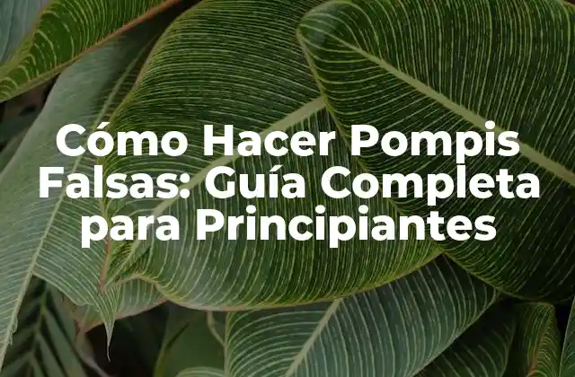 Cómo Hacer Pompis Falsas: Guía Completa para Principiantes