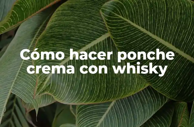 Cómo Hacer Ponche Crema con Whisky