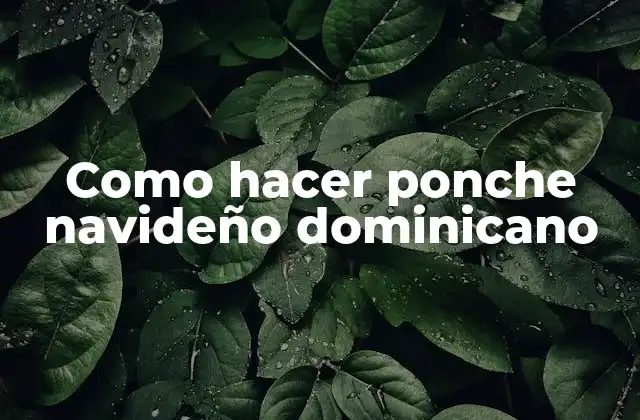 Como Hacer Ponche Navideño Dominicano