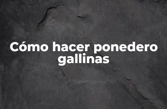 Cómo Hacer Ponedero Gallinas