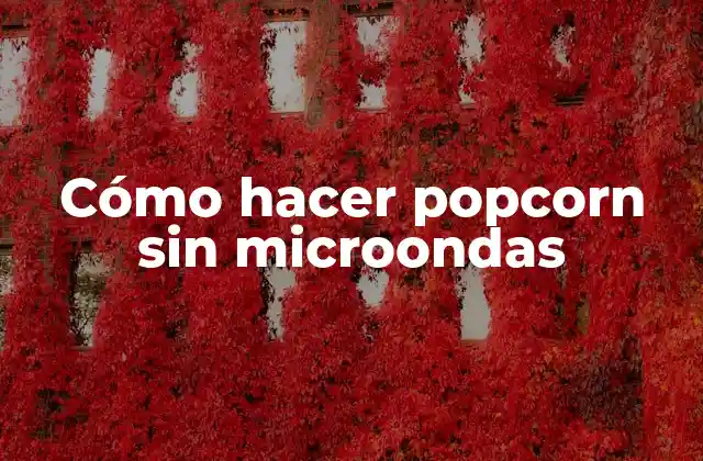 Cómo Hacer Popcorn sin Microondas