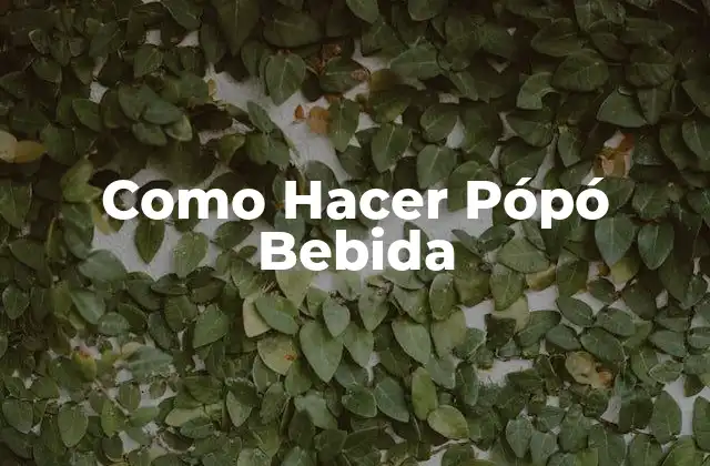 Como Hacer Pópó Bebida 2 ¿Qué es la Pópó Bebida y para qué Sirve?