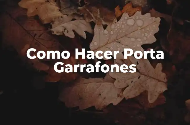 Como Hacer Porta Garrafones