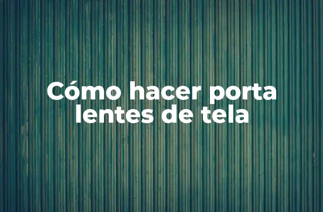 Cómo Hacer Porta Lentes de Tela