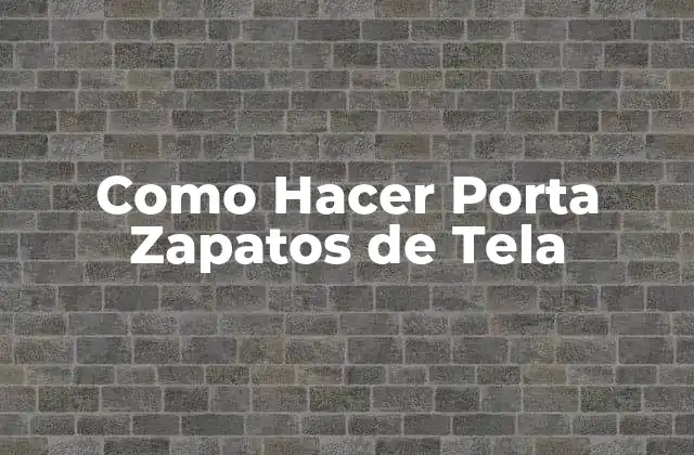 Como Hacer Porta Zapatos de Tela