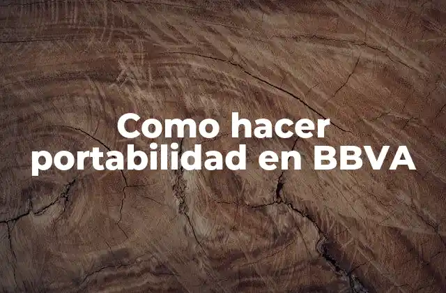 ¿Qué es la portabilidad en BBVA?