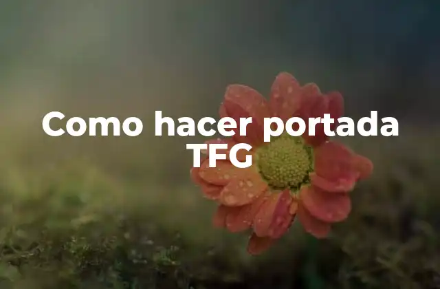 ¿Qué es una portada de TFG y para qué sirve?