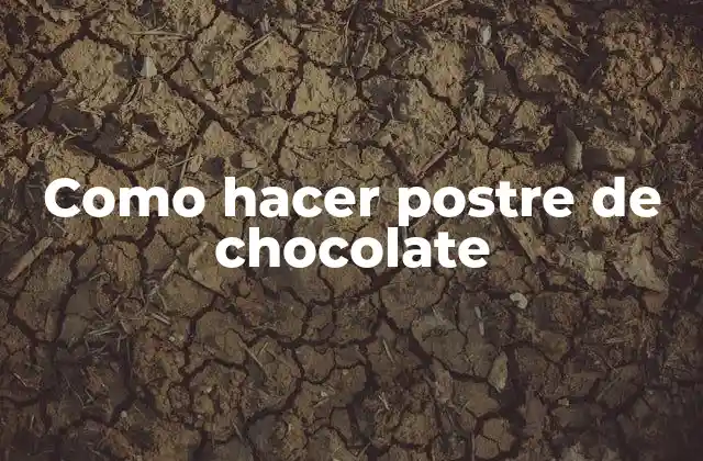 ¿Qué es un postre de chocolate?