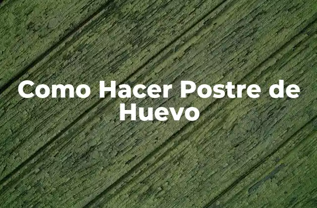 Como Hacer Postre de Huevo 2 ¿Qué es un Postre de Huevo?