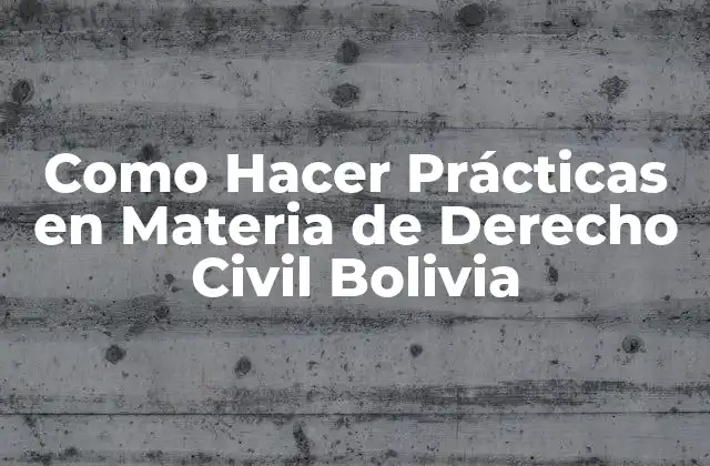 Como Hacer Prácticas en Materia de Derecho Civil Bolivia