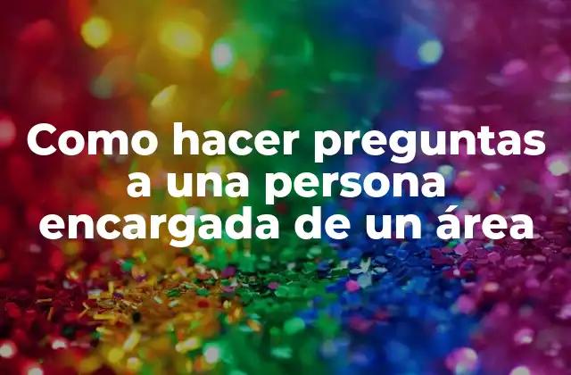 Como Hacer Preguntas a una Persona Encargada de un Área