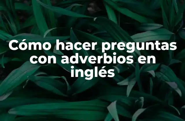 Cómo Hacer Preguntas con Adverbios en Inglés