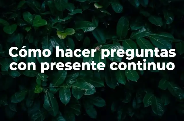 Cómo Hacer Preguntas con Presente Continuo 2 Cómo hacer preguntas con presente continuo