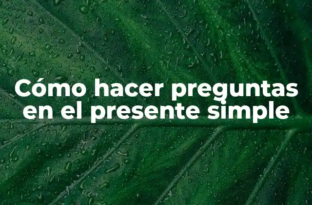Cómo hacer preguntas en el presente simple