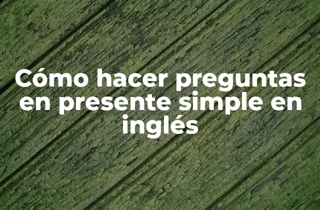 Cómo Hacer Preguntas en Presente Simple en Inglés