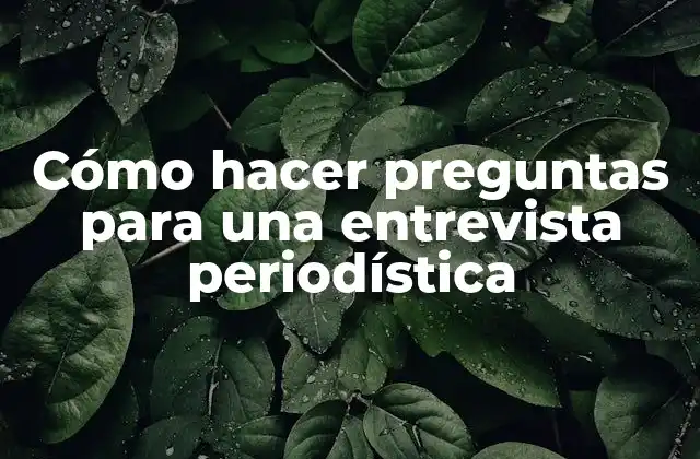 Cómo Hacer Preguntas para una Entrevista Periodística