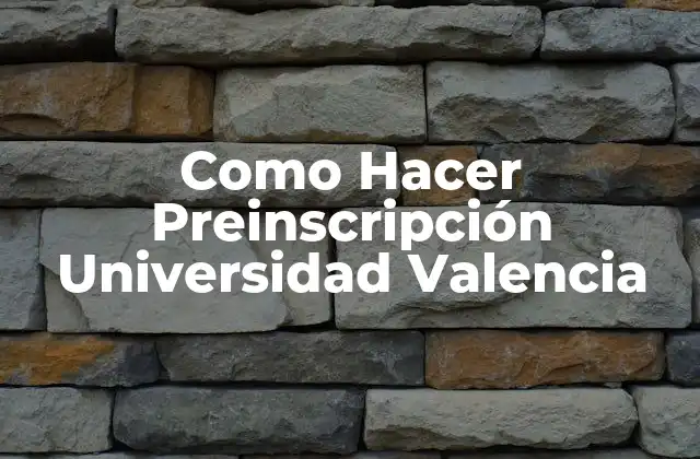 Como Hacer Preinscripción Universidad Valencia