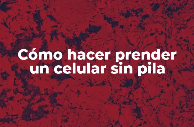 Cómo Hacer Prender un Celular sin Pila