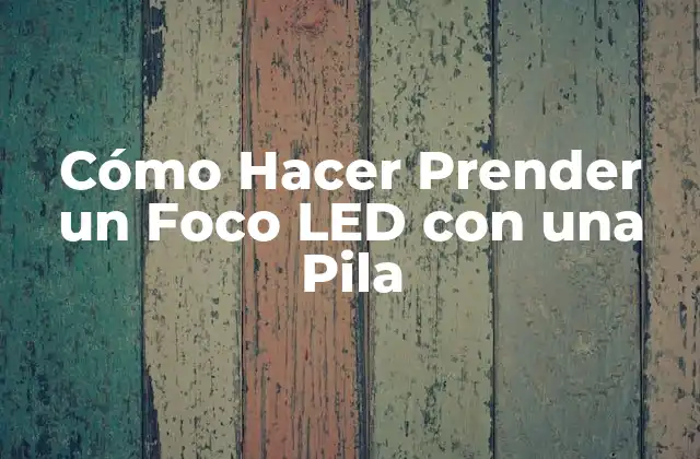 Cómo Hacer Prender un Foco Led con una Pila