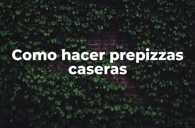 Como Hacer Prepizzas Caseras