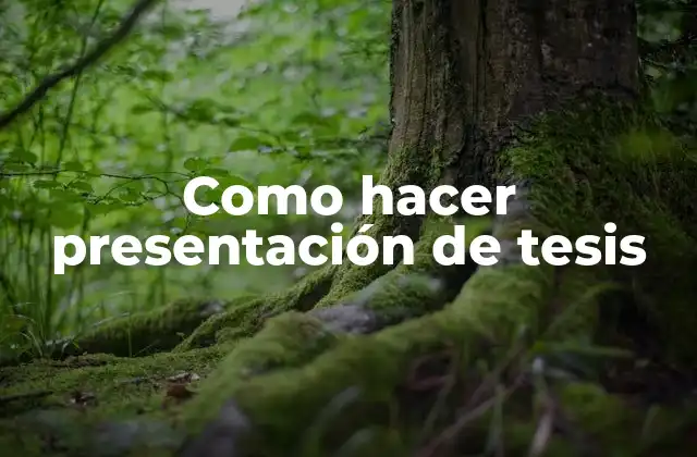 Presentación de tesis