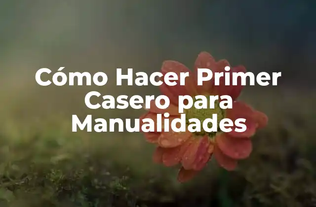 Cómo Hacer Primer Casero para Manualidades
