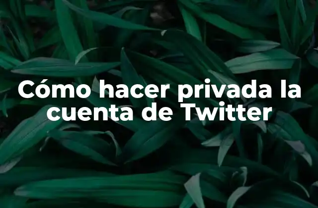 Cómo Hacer Privada la Cuenta de Twitter