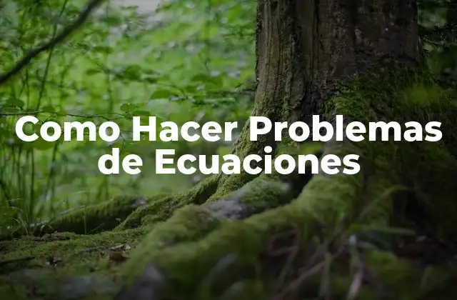 Como Hacer Problemas de Ecuaciones