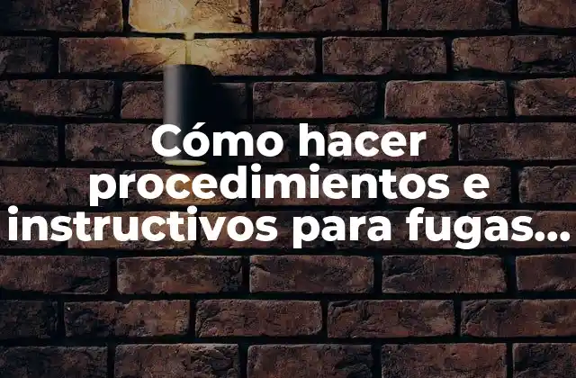 Cómo Hacer Procedimientos e Instructivos para Fugas en Alimentadores 2 Cómo hacer procedimientos e instructivos para fugas en alimentadores