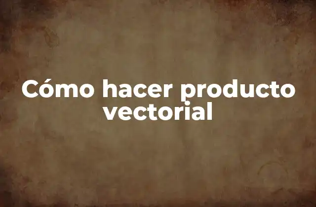 Cómo Hacer Producto Vectorial