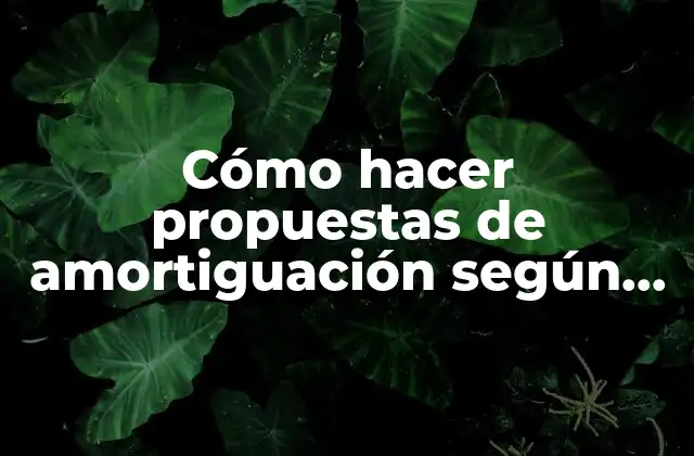 Cómo Hacer Propuestas de Amortiguación según Dafo