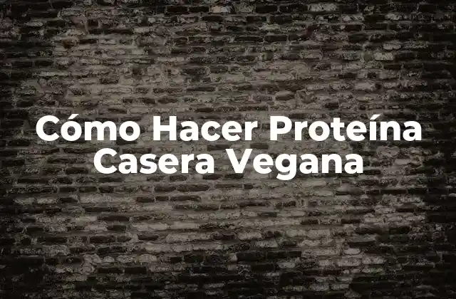 Cómo Hacer Proteína Casera Vegana 2 ¿Qué es la Proteína Casera Vegana?