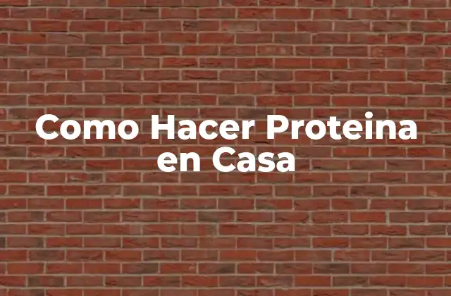 Como Hacer Proteina en Casa