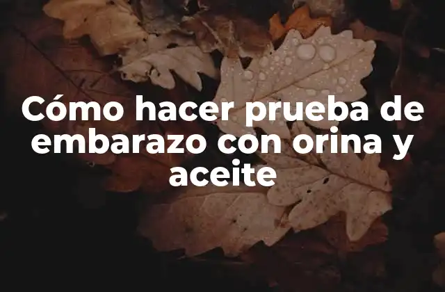 Cómo Hacer Prueba de Embarazo con Orina y Aceite 2 Cómo hacer prueba de embarazo con orina y aceite