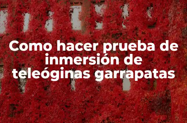 Como Hacer Prueba de Inmersión de Teleóginas Garrapatas